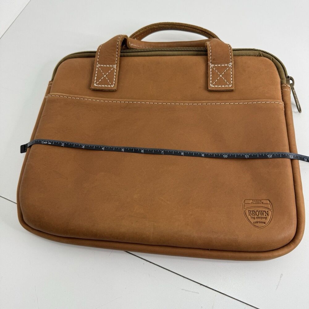 Brown Bag Company Lake Tahoe Vintage Leather Laptop Bag Briefcase 13”x11”